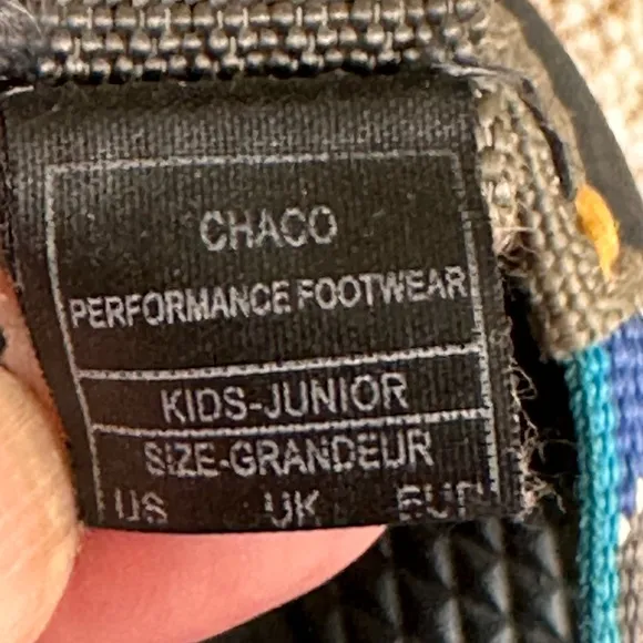 Chaco Z1 Kids Arrowhead Sandals Blue Green Yellow Size 3