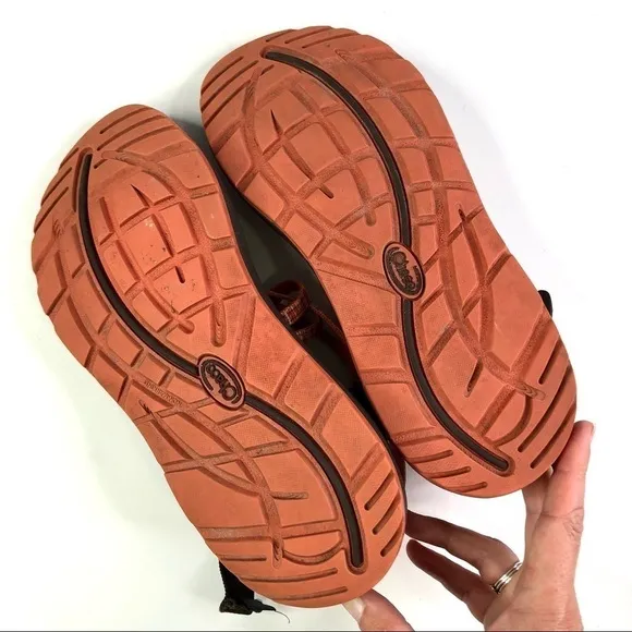 Chaco ZX/2 Yampa sandals orange plaid size 7