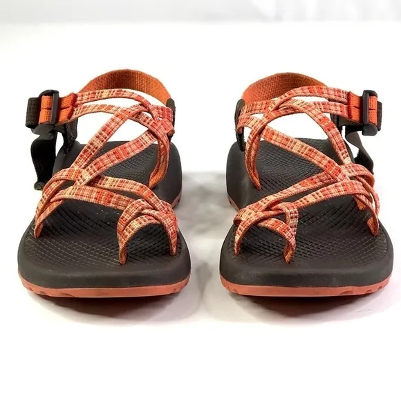Chaco ZX/2 Yampa sandals orange plaid size 7