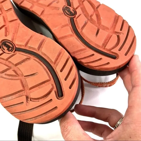 Chaco ZX/2 Yampa sandals orange plaid size 7