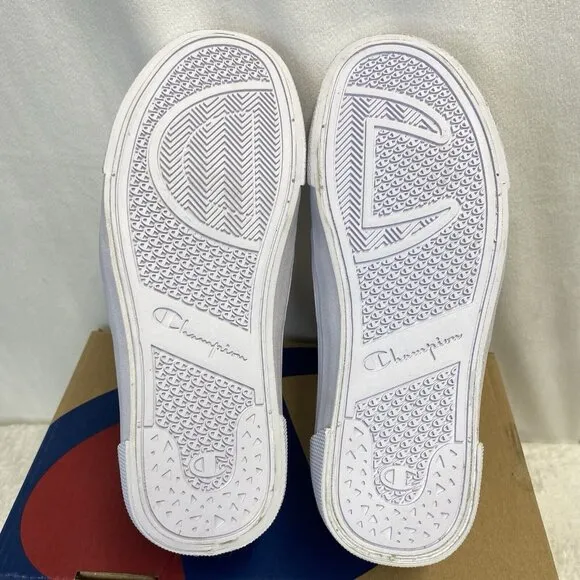 Champion Rally Slip-On Leather Sneakers Shoes Girls Sz 2 White Rainbow CPS10172P