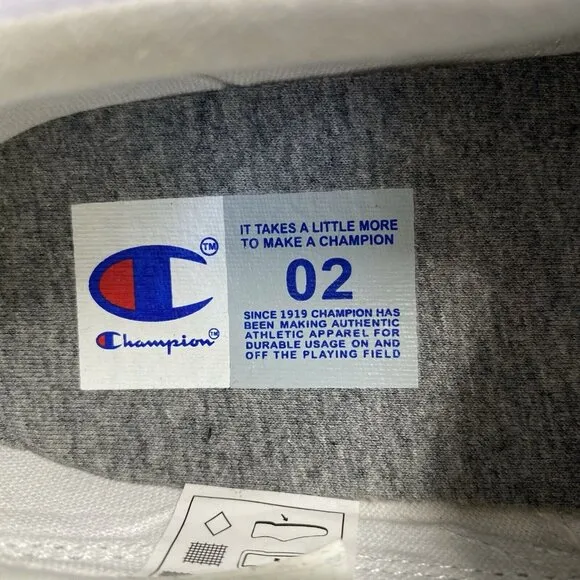 Champion Rally Slip-On Leather Sneakers Shoes Girls Sz 2 White Rainbow CPS10172P