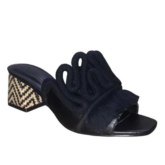 Charles &amp; Keith Chunky Block Heel Woven Sandals Size 7