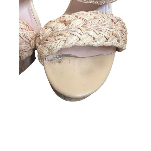 Charles David Women's Tifa Raffia Wedge Sandals sz 7.5