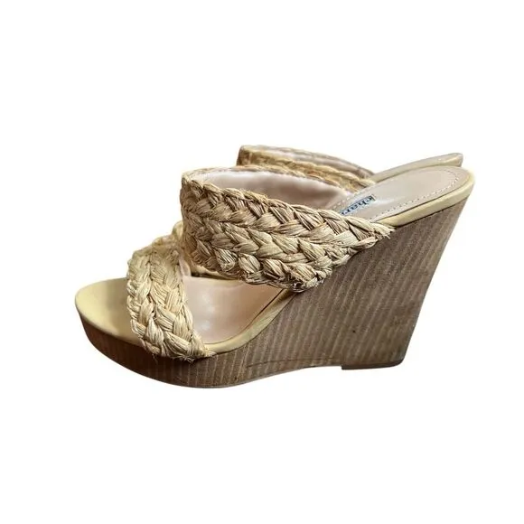 Charles David Women's Tifa Raffia Wedge Sandals sz 7.5
