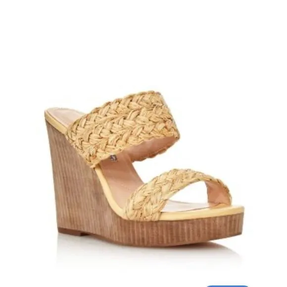 Charles David Women's Tifa Raffia Wedge Sandals sz 7.5