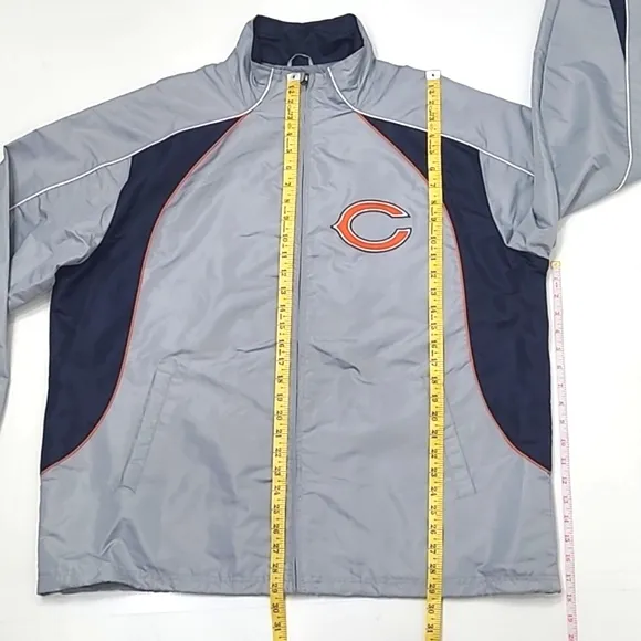 Chicago Bears NFL Jacket Full Zipper &quot;C&quot; Logo Water Resistant Coat Wind Breaker