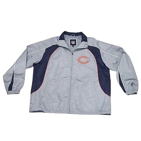 Chicago Bears NFL Jacket Full Zipper &quot;C&quot; Logo Water Resistant Coat Wind Breaker