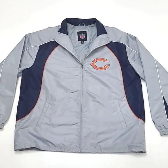 Chicago Bears NFL Jacket Full Zipper &quot;C&quot; Logo Water Resistant Coat Wind Breaker
