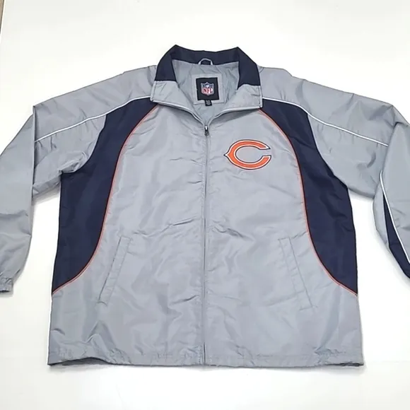 Chicago Bears NFL Jacket Full Zipper &quot;C&quot; Logo Water Resistant Coat Wind Breaker