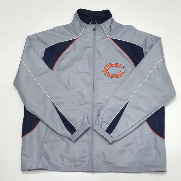 Chicago Bears NFL Jacket Full Zipper &quot;C&quot; Logo Water Resistant Coat Wind Breaker