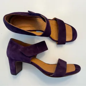 Chie Mihara Leather Suede Purple Sandals Heels Size EU 38.5 US 8.5 Anthropologie
