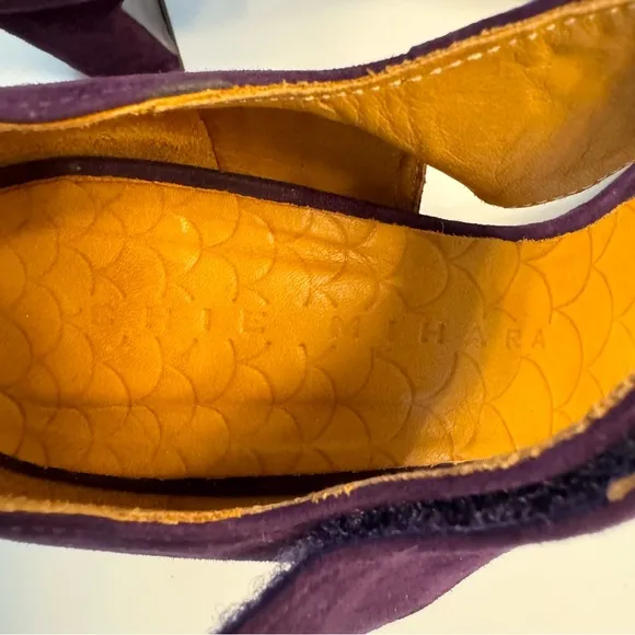 Chie Mihara Leather Suede Purple Sandals Heels Size EU 38.5 US 8.5 Anthropologie