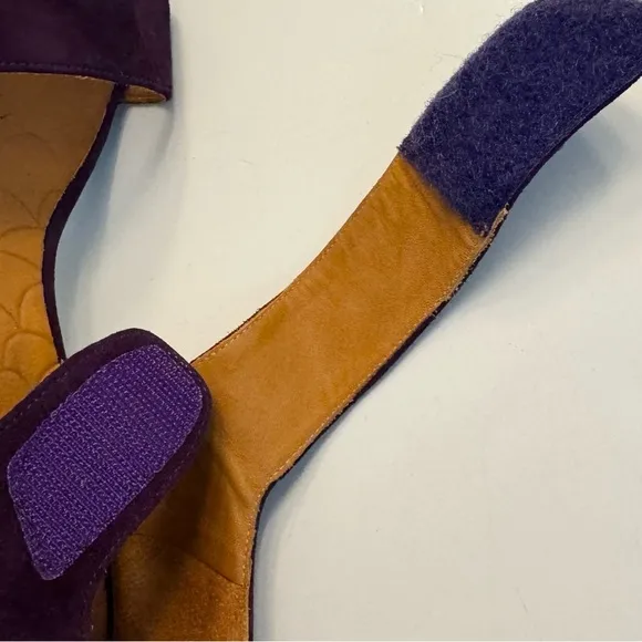 Chie Mihara Leather Suede Purple Sandals Heels Size EU 38.5 US 8.5 Anthropologie
