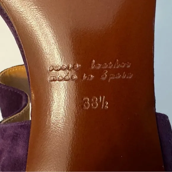 Chie Mihara Leather Suede Purple Sandals Heels Size EU 38.5 US 8.5 Anthropologie