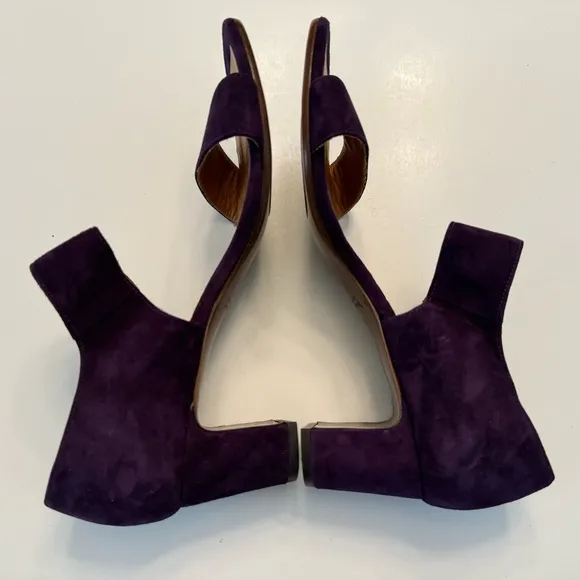Chie Mihara Leather Suede Purple Sandals Heels Size EU 38.5 US 8.5 Anthropologie