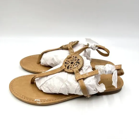 Circus NY Sam Edelman Size 7.5 Tan Beige Ceila Medallion Flat Sandals Shoes
