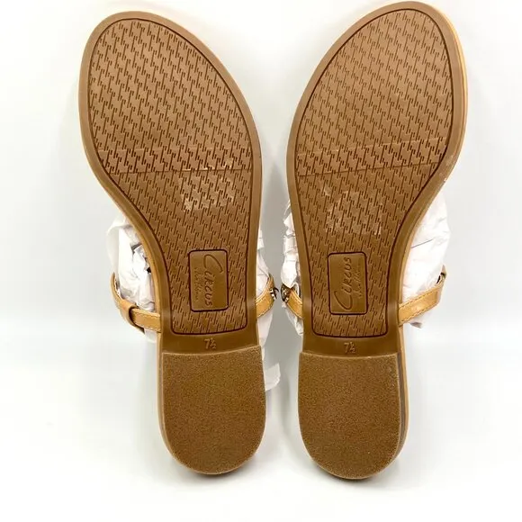 Circus NY Sam Edelman Size 7.5 Tan Beige Ceila Medallion Flat Sandals Shoes