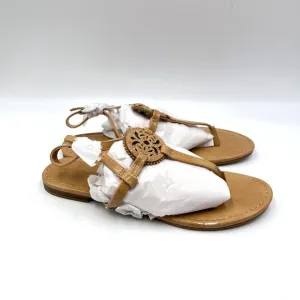 Circus NY Sam Edelman Size 7.5 Tan Beige Ceila Medallion Flat Sandals Shoes