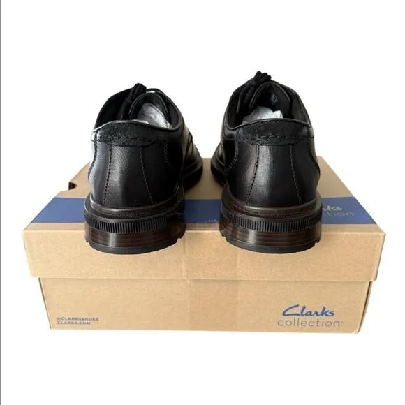 Clarks Burchill Derby Men's Black Leather Shoes Men’s Size 9 Medium