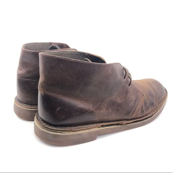 Clarks Bushacre Brown Leather Chukka Boots 12M
