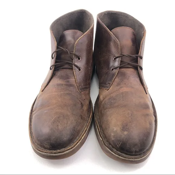 Clarks Bushacre Brown Leather Chukka Boots 12M