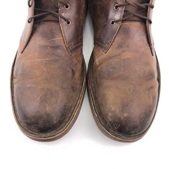 Clarks Bushacre Brown Leather Chukka Boots 12M
