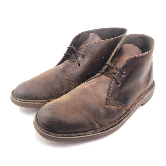 Clarks Bushacre Brown Leather Chukka Boots 12M