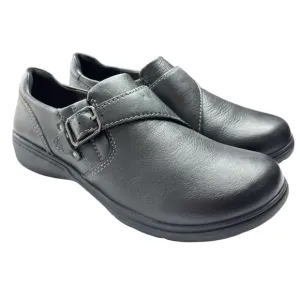 Clarks Carleigh Jazz Women's Size 8.5 Slip On Black Leather Causal Comfort Shoe