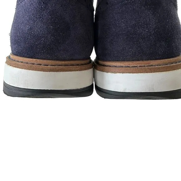 Clarks Chantry Men's Wing Tip Leather Lace Up Casual Comfort Blue Shoes, 7.5