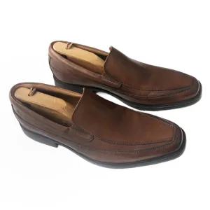 Clarks Cushion Leather Slip On Brown Dress Shoes EUC 8.5