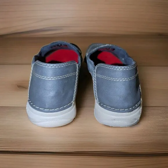 Clarks Gorwin Step Slip On Shoes Men's Size 7.5 Navy Blue Loafers Suede