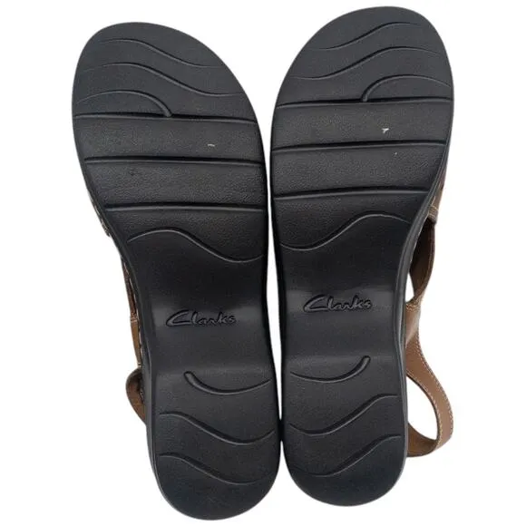 Clarks Lexi Pearl Women's Slingback Wedge Sandals Brown Women's 9