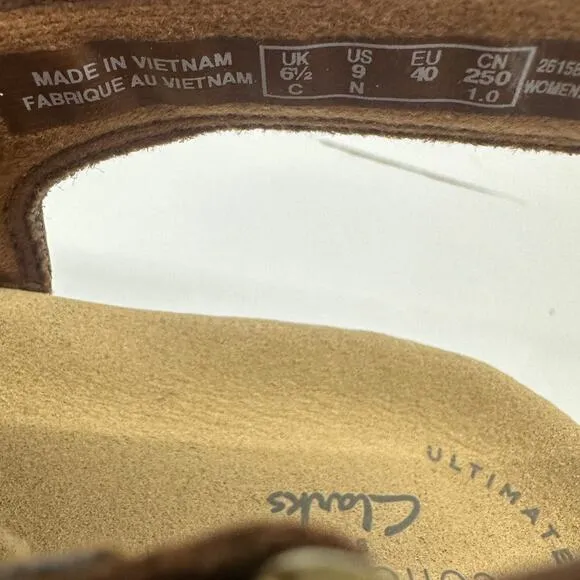 Clarks Lexi Pearl Women's Slingback Wedge Sandals Brown Women's 9