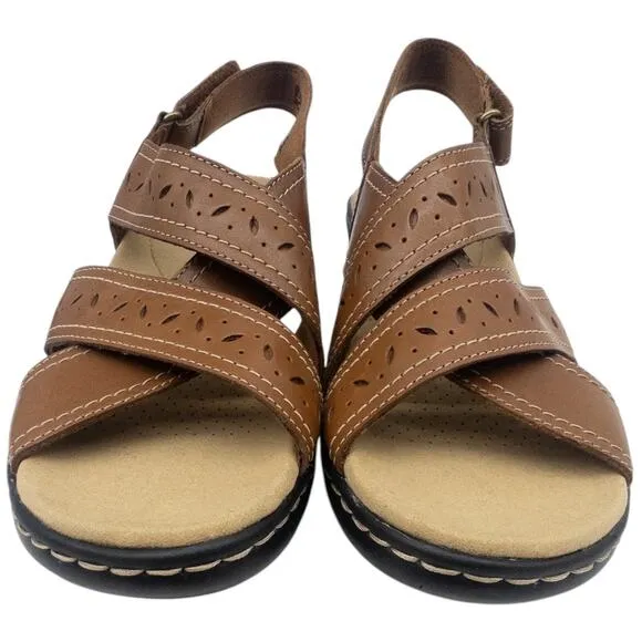Clarks Lexi Pearl Women's Slingback Wedge Sandals Brown Women's 9