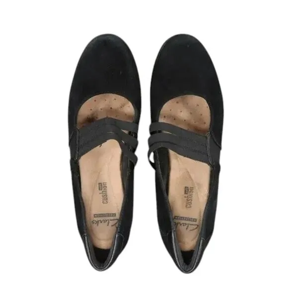 Clarks Shoes Womens 7.5 Mary Jane Slip On Fashion Career Classic Comfort Leather