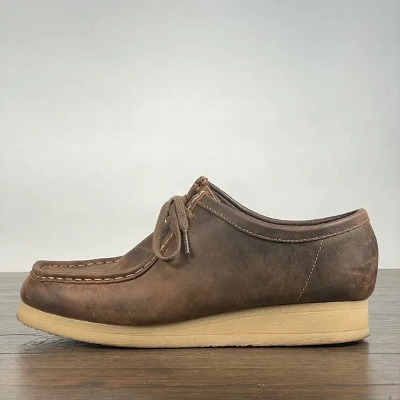 Clarks Stinson Lo Wallaby Shoes‎ size 41.5/8.5 Brown Leather Mock Toe Comfort
