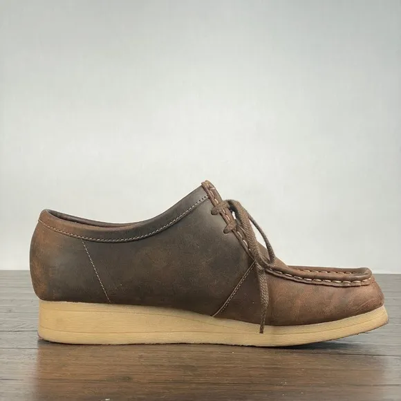 Clarks Stinson Lo Wallaby Shoes‎ size 41.5/8.5 Brown Leather Mock Toe Comfort