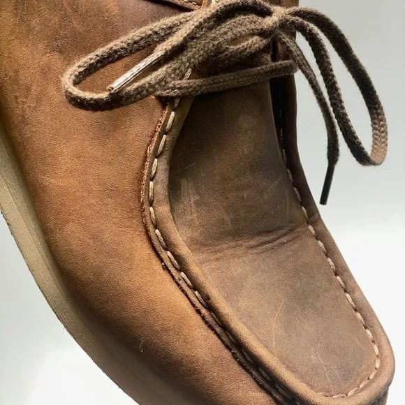 Clarks Stinson Lo Wallaby Shoes‎ size 41.5/8.5 Brown Leather Mock Toe Comfort