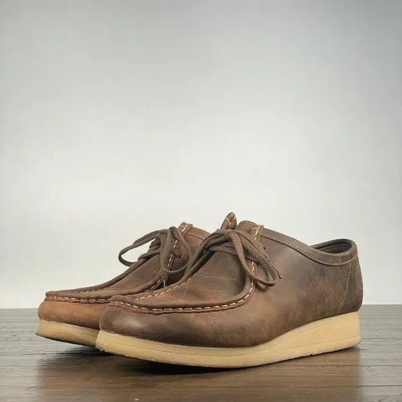 Clarks Stinson Lo Wallaby Shoes‎ size 41.5/8.5 Brown Leather Mock Toe Comfort
