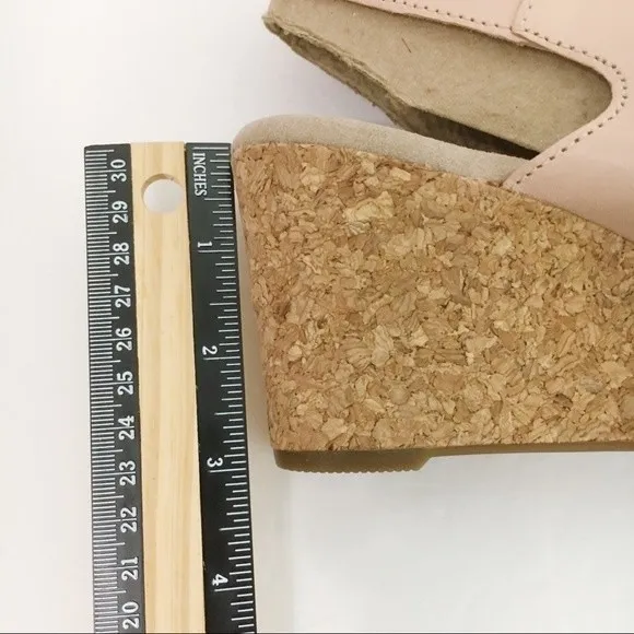 Clarks Women's Lafley Joy Blush Pink Leather Sandals Wedges Shoes 8.5 NEW