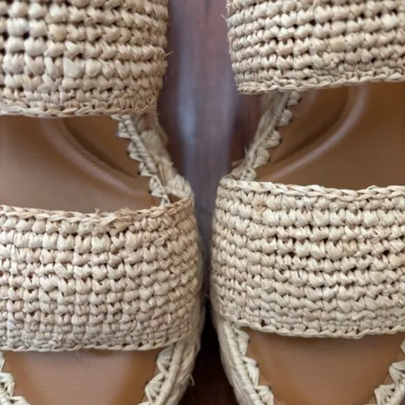 Clergerie Arlene 2 Raffia Platform Slide Sandals