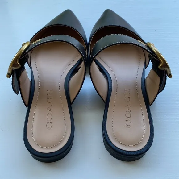 Coach Black Slide Sandals Size 5.5 EUR 36 Verona Mule NWOT