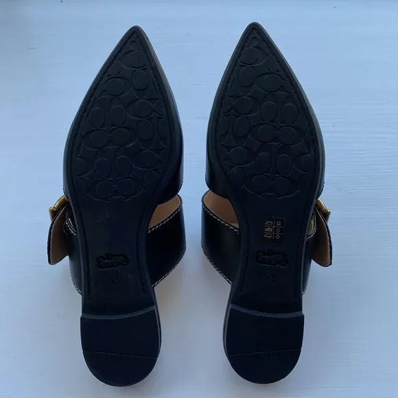 Coach Black Slide Sandals Size 5.5 EUR 36 Verona Mule NWOT