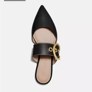 Coach Black Slide Sandals Size 5.5 EUR 36 Verona Mule NWOT