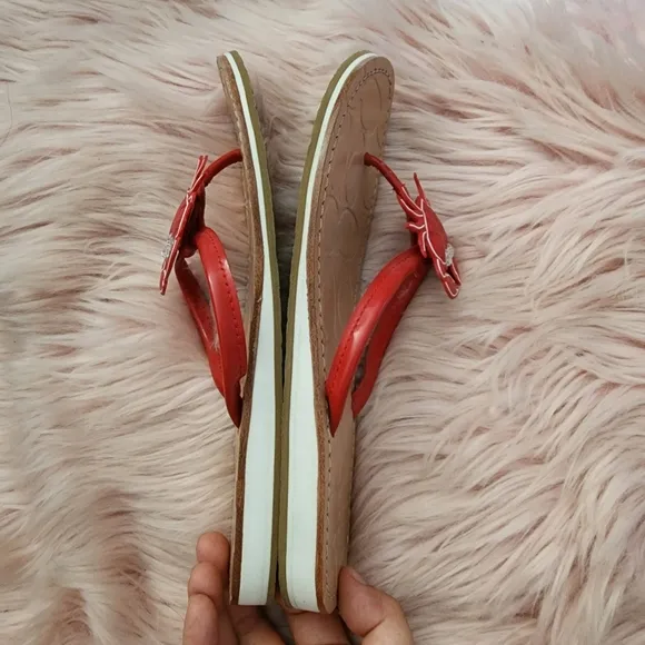 Coach crab flip flop sandals sz 6.5 rare