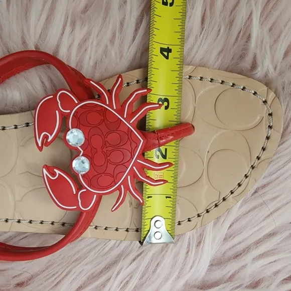 Coach crab flip flop sandals sz 6.5 rare