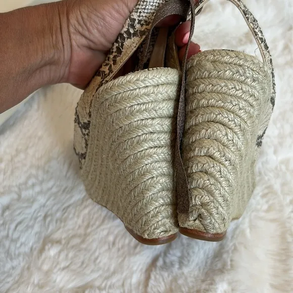 Coach Maritza Snake Espadrille Wedge Sandals