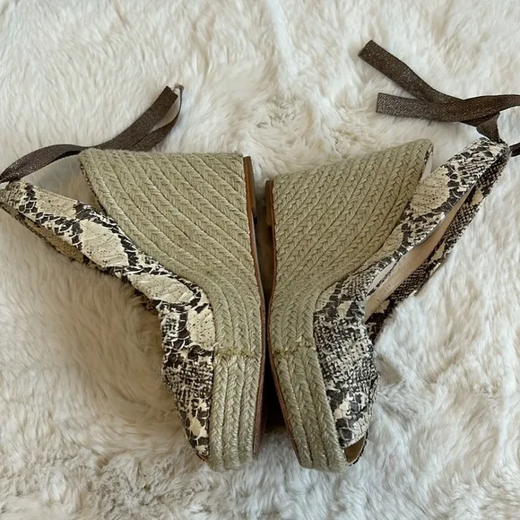 Coach Maritza Snake Espadrille Wedge Sandals