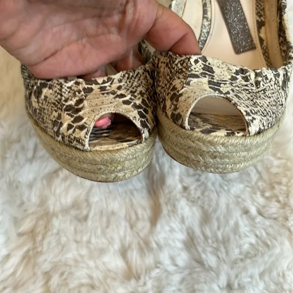 Coach Maritza Snake Espadrille Wedge Sandals